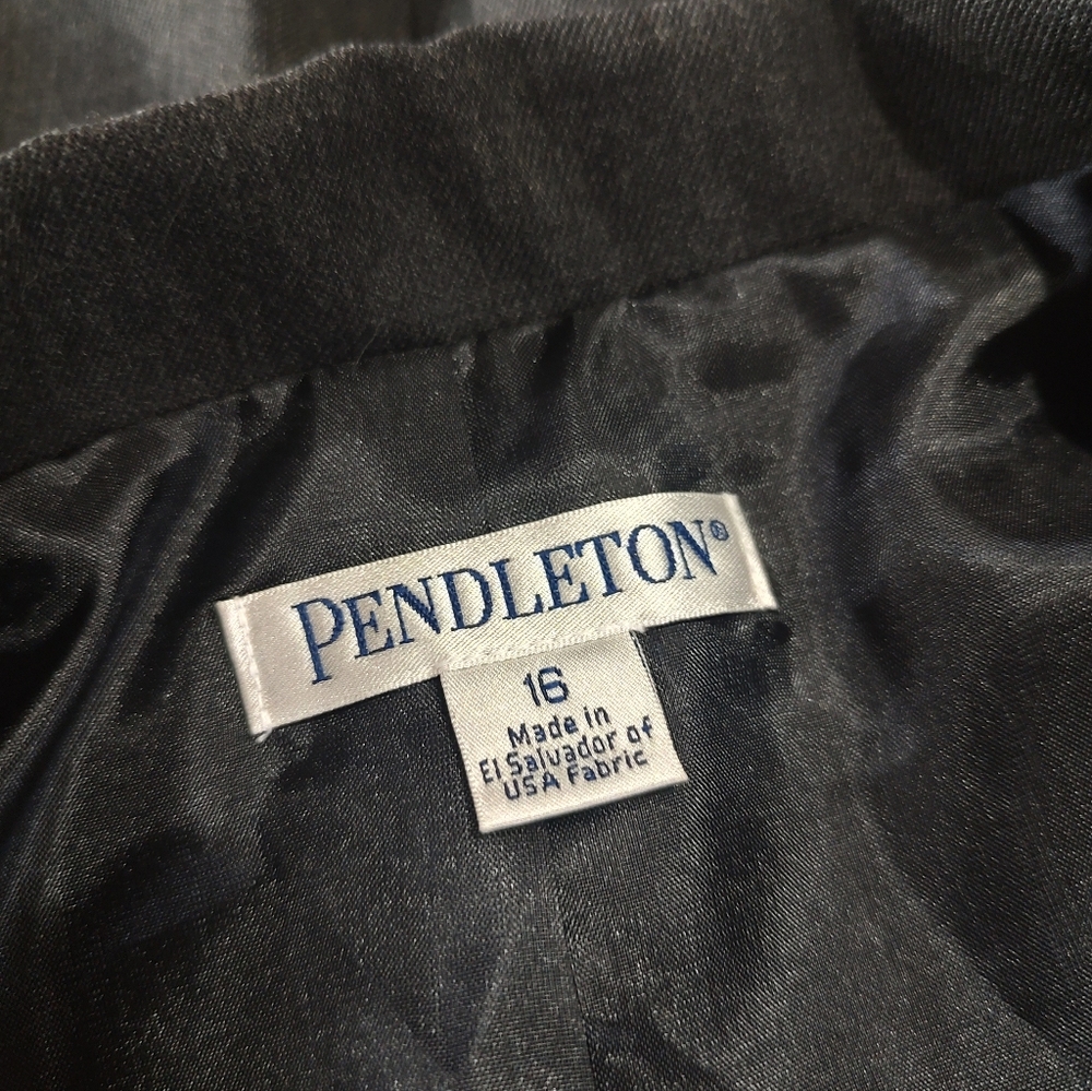 Pendleton Gray Refined Essentials Wool Blazer 16 … - image 7